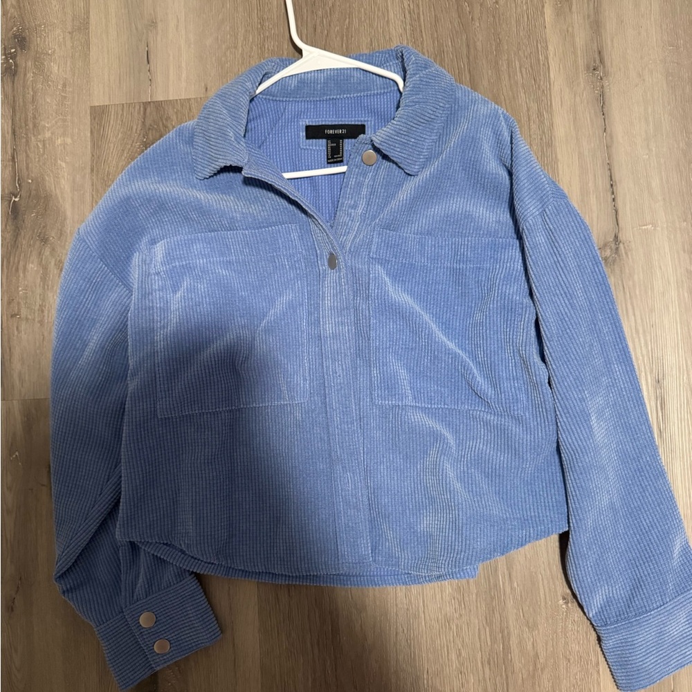 Forever 21 Light Blue Corduroy Utility Jacket